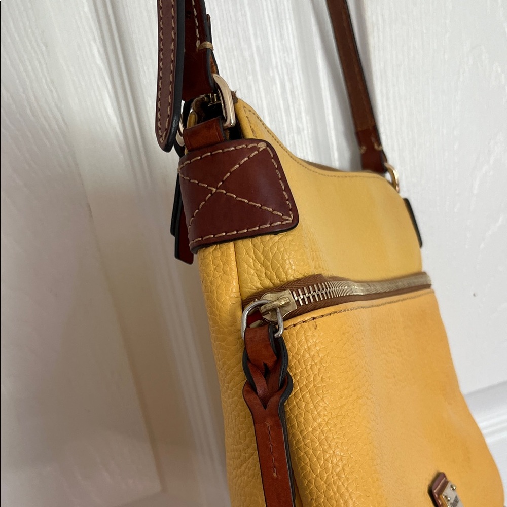 Dooney & Bourke Yellow and Brown Leather Crossbody - Picture 8 of 15